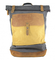 Backpack Canaima Grey de lona y piel