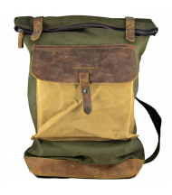 Backpack Canaima Green de lona y piel