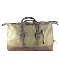 Travel bag Coronel Green canvas and leather